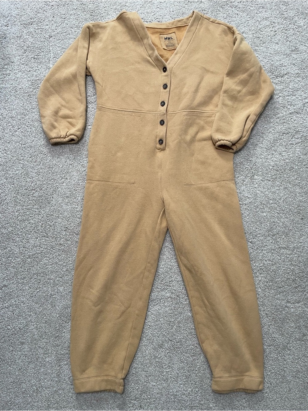 Madewell BetterTerry Dried Straw Coveralls Jumpsuit